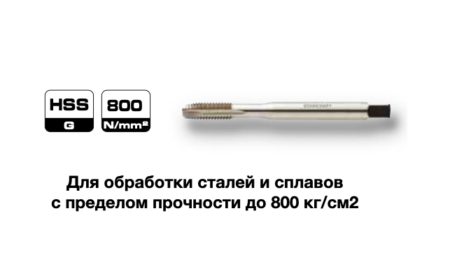 Метчики М3-М12 короткие HSS серия 4120  Bohrcraft
