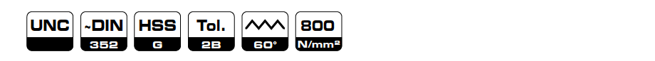 Метчики UNC №2 - 2' HSS к-т 3 шт и №1, 2, 3 серия  4104 Bohrcraft